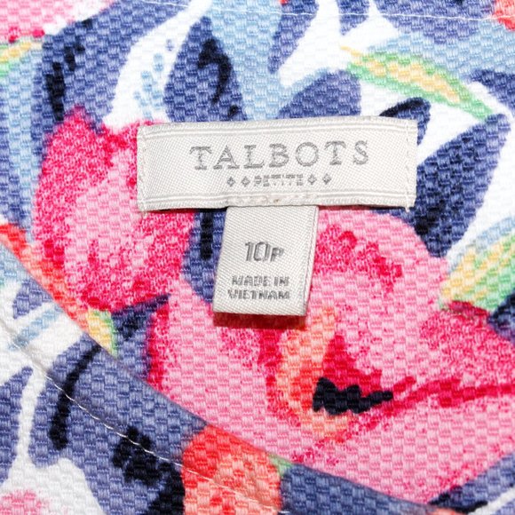 Talbots Tulip Floral Split Neck Shift Dress - Picture 4 of 16